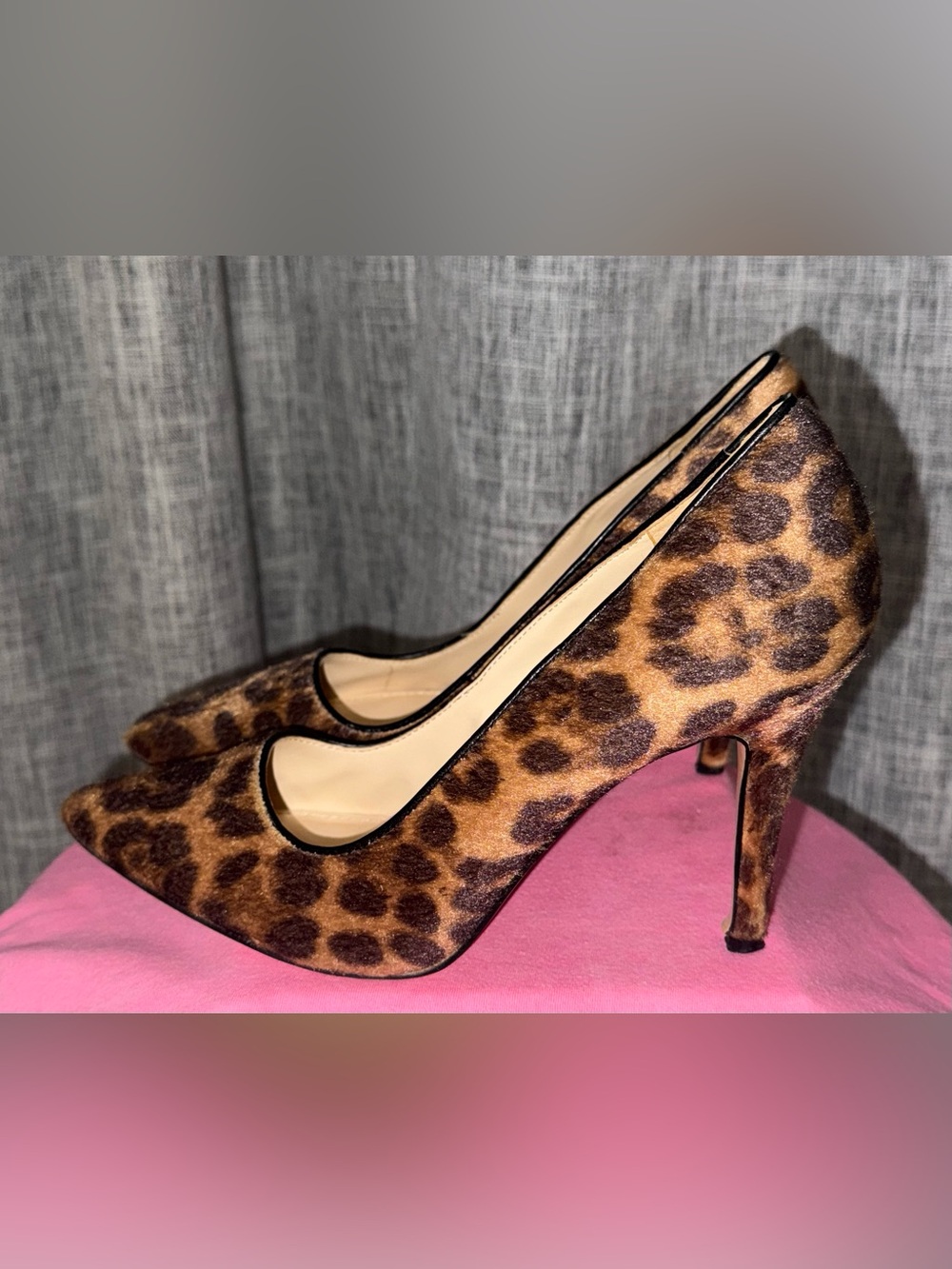 Leopard Print Pointed Toe High Heels - Brown